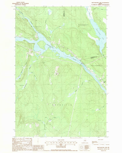 United States Geological Survey Mattaseunk Lake, ME (1988, 24000-Scale) digital map