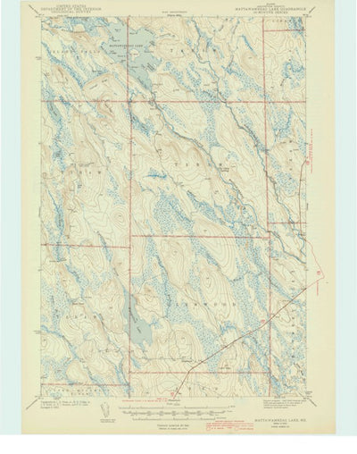 United States Geological Survey Mattawamkeag Lake, ME (1943, 62500-Scale) digital map