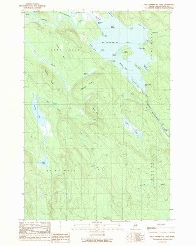 United States Geological Survey Mattawamkeag Lake, ME (1989, 24000-Scale) digital map
