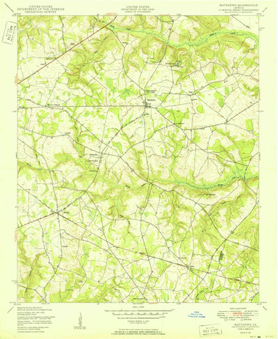 United States Geological Survey Matthews, GA (1950, 24000-Scale) digital map