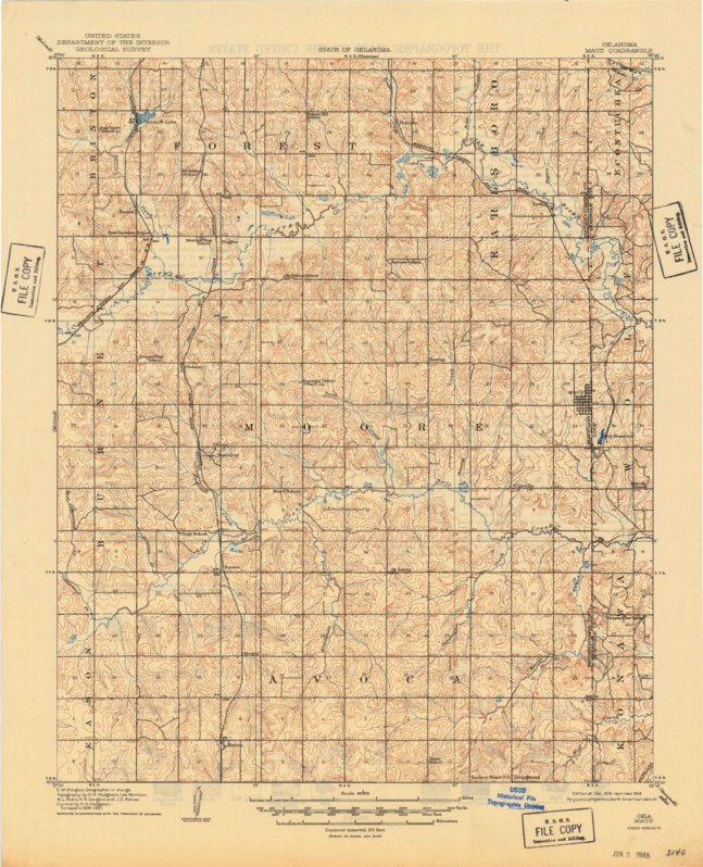 Maud, OK (1908, 62500-Scale) Map by United States Geological Survey ...