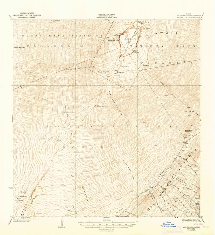 Mauna Loa, HI (1928, 62500-Scale) Map by United States