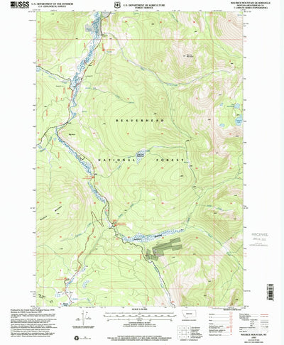 United States Geological Survey Maurice Mountain, MT (1997, 24000-Scale) digital map