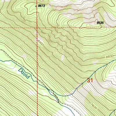 United States Geological Survey Maurice Mountain, MT (1997, 24000-Scale) digital map