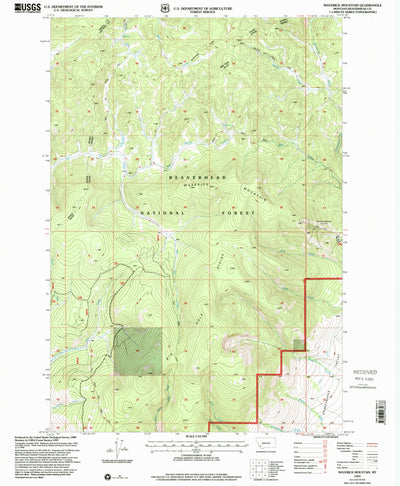 United States Geological Survey Maverick Mountain, MT (1997, 24000-Scale) digital map