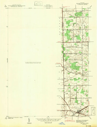 United States Geological Survey Maybee, MI (1942, 24000-Scale) digital map