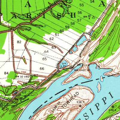 United States Geological Survey Mayersville, MS-LA (1939, 62500-Scale) digital map