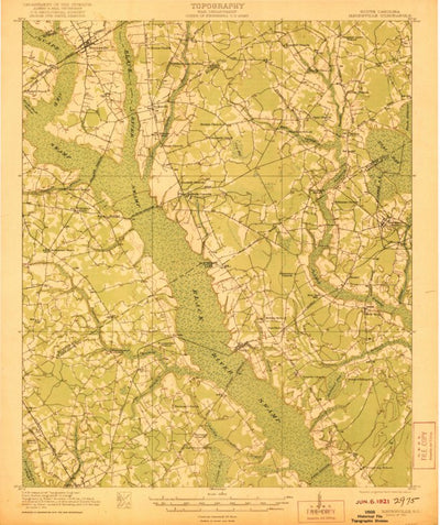 United States Geological Survey Mayesville, SC (1921, 62500-Scale) digital map