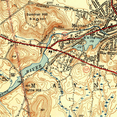 United States Geological Survey Maynard, MA (1943, 31680-Scale) digital map