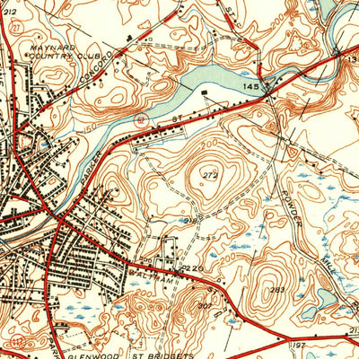 United States Geological Survey Maynard, MA (1950, 31680-Scale) digital map
