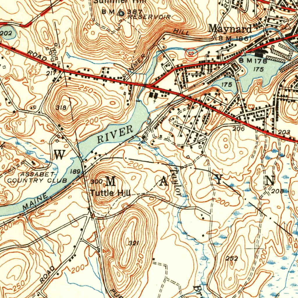 Maynard, MA (1950, 31680-Scale) Map by United States Geological Survey ...