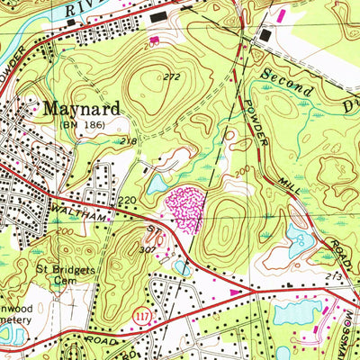 United States Geological Survey Maynard, MA (1965, 25000-Scale) digital map