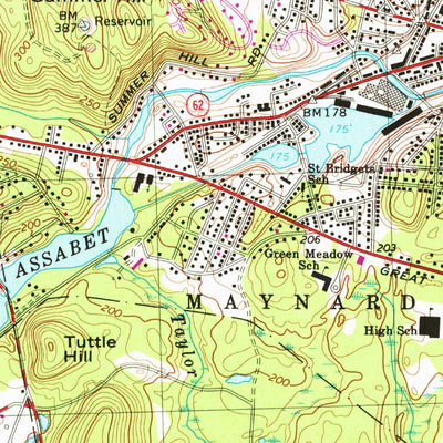 United States Geological Survey Maynard, MA (1965, 25000-Scale) digital map