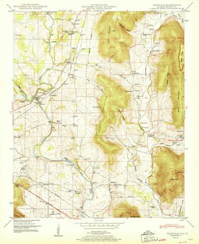 United States Geological Survey Maysville, AL (1951, 24000-Scale) digital map