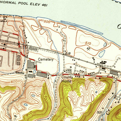 United States Geological Survey Maysville East, KY-OH (1952, 24000-Scale) digital map