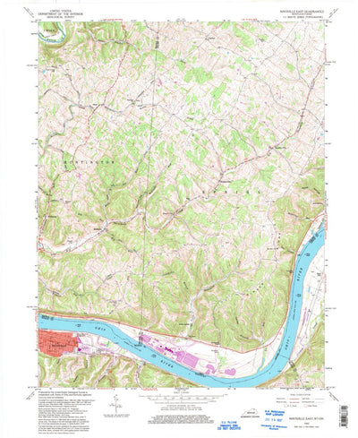 United States Geological Survey Maysville East, KY-OH (1992, 24000-Scale) digital map