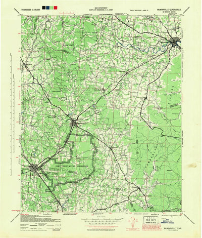 United States Geological Survey Mc Minnville, TN (1943, 100000-Scale) digital map