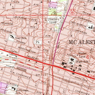 United States Geological Survey Mcalester, OK (1967, 24000-Scale) digital map