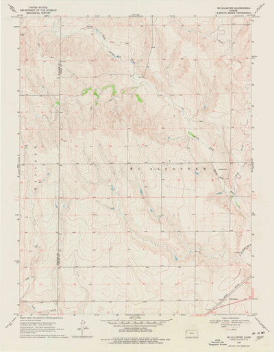 United States Geological Survey Mcallaster, KS (1969, 24000-Scale) digital map