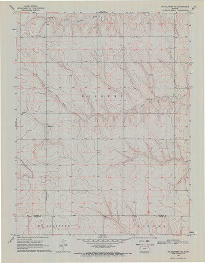 United States Geological Survey Mcallaster NE, KS (1969, 24000-Scale) digital map