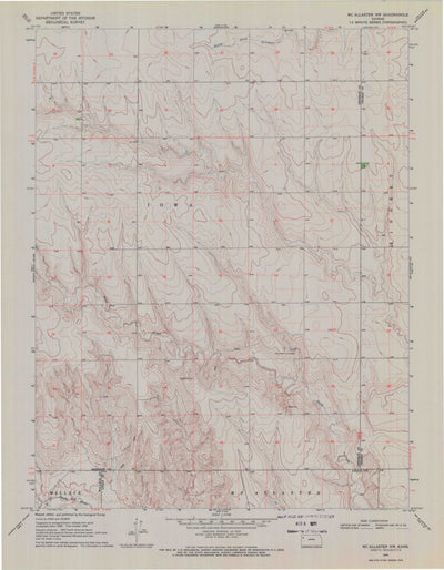 United States Geological Survey Mcallaster NW, KS (1969, 24000-Scale) digital map
