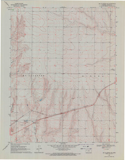 United States Geological Survey Mcallaster SE, KS (1969, 24000-Scale) digital map