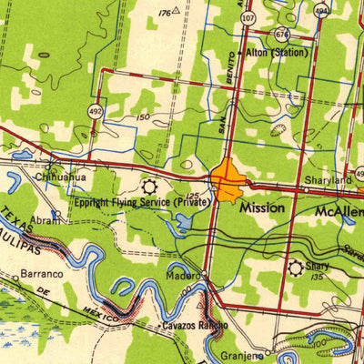 United States Geological Survey Mcallen, TX (1954, 250000-Scale) digital map