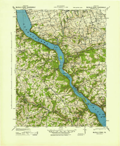 United States Geological Survey Mccalls Ferry, PA (1943, 62500-Scale) digital map