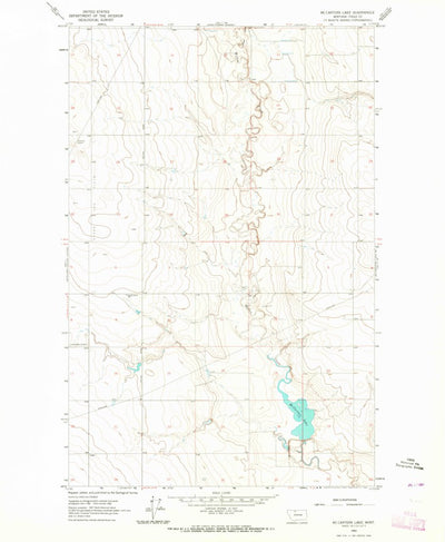 United States Geological Survey Mccarters Lake, MT (1962, 24000-Scale) digital map