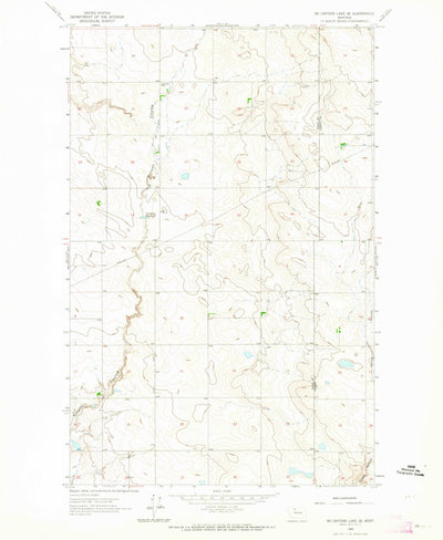 United States Geological Survey Mccarters Lake SE, MT (1962, 24000-Scale) digital map