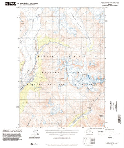 United States Geological Survey Mccarthy C-4, AK (1993, 63360-Scale) digital map