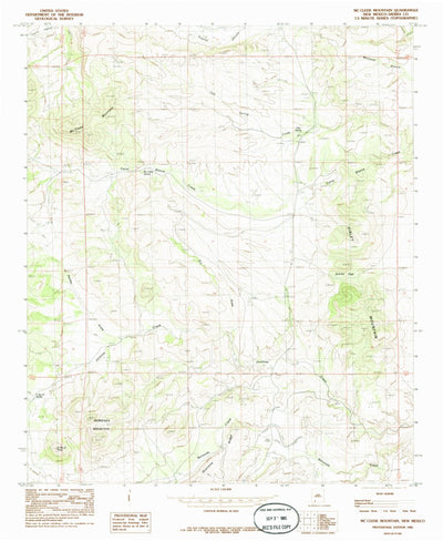 United States Geological Survey Mcclede Mountain, NM (1985, 24000-Scale) digital map