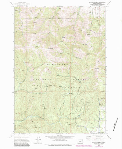 United States Geological Survey Mcclellan Mountain, OR (1972, 24000-Scale) digital map