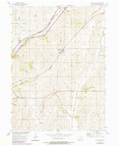 United States Geological Survey Mcclelland, IA (1956, 24000-Scale) digital map