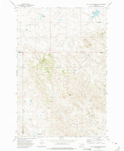 United States Geological Survey Mcclure Reservoir, MT (1972, 24000-Scale) digital map