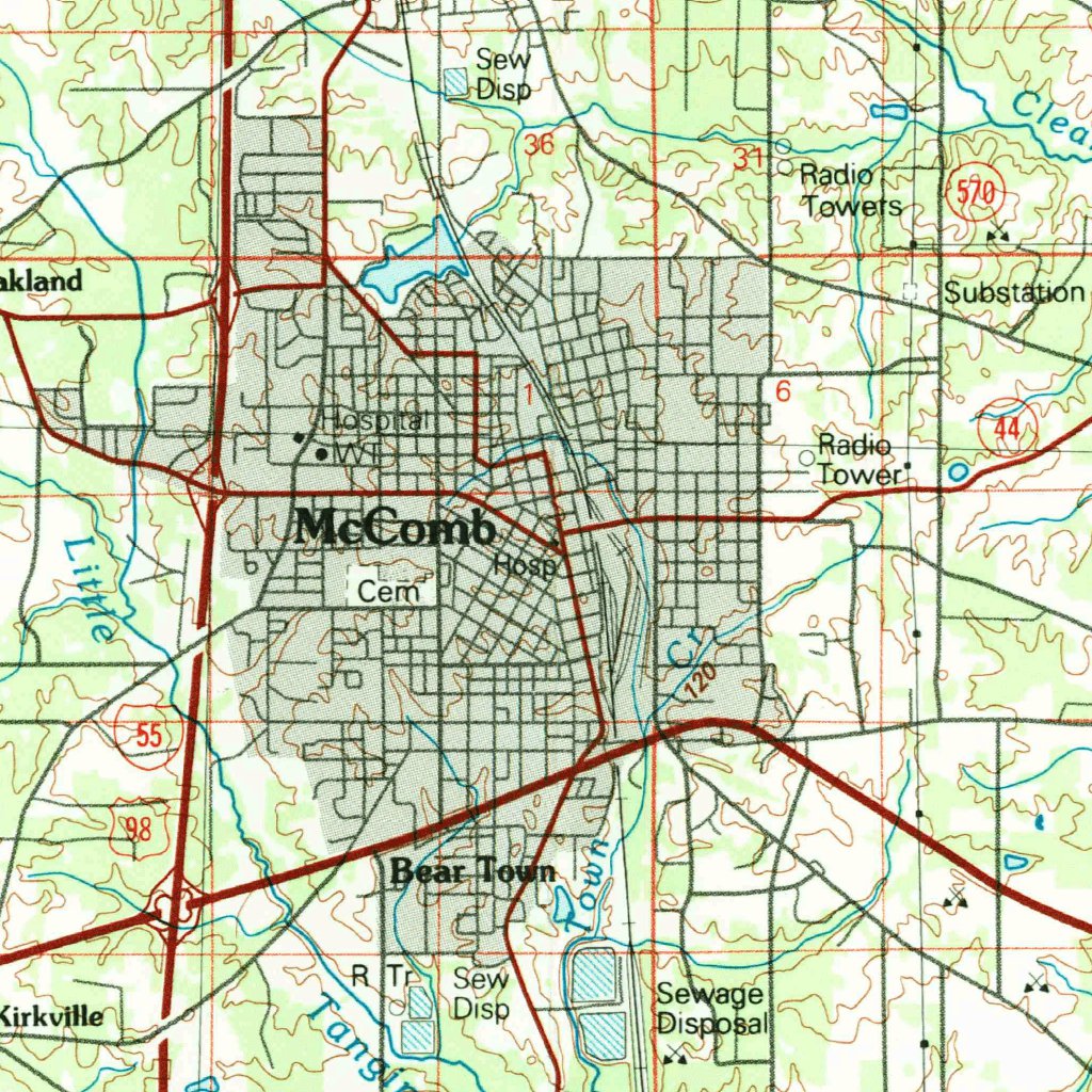 Mccomb, MS-LA (1994, 100000-Scale) Map by United States Geological ...