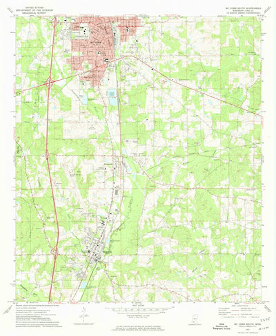 United States Geological Survey Mccomb South, MS (1972, 24000-Scale) digital map
