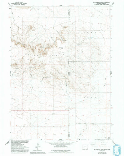 United States Geological Survey Mccompsey Pass, WY-NE (1960, 24000-Scale) digital map