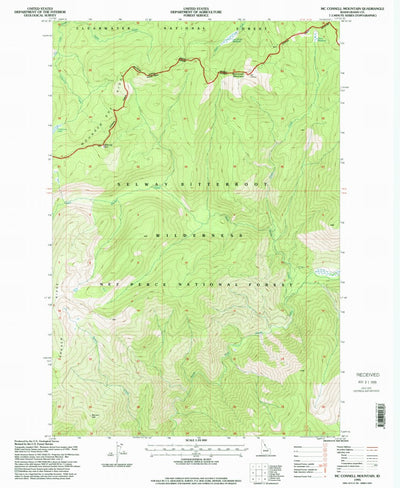 United States Geological Survey Mcconnell Mountain, ID (1995, 24000-Scale) digital map