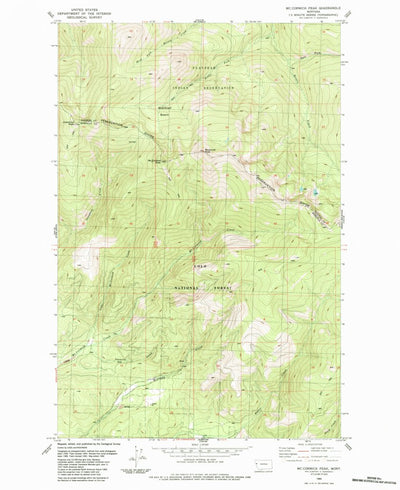 United States Geological Survey Mccormick Peak, MT (1984, 24000-Scale) digital map