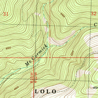 United States Geological Survey Mccormick Peak, MT (1984, 24000-Scale) digital map