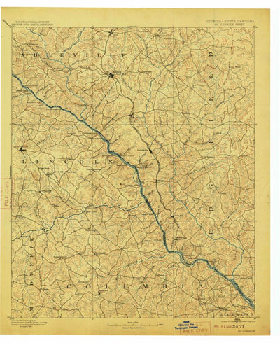 United States Geological Survey Mccormick, SC-GA (1912, 125000-Scale) digital map
