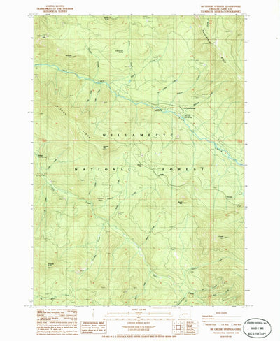 United States Geological Survey Mccredie Springs, OR (1986, 24000-Scale) digital map