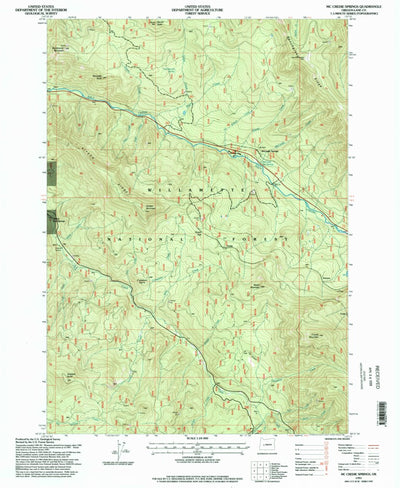 United States Geological Survey Mccredie Springs, OR (1997, 24000-Scale) digital map