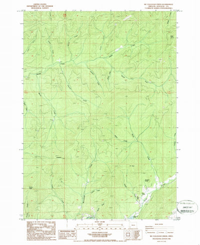 United States Geological Survey Mccullough Creek, OR (1986, 24000-Scale) digital map