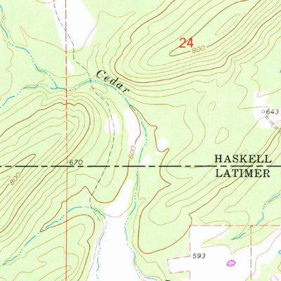 United States Geological Survey Mccurtain SW, OK (1968, 24000-Scale) digital map