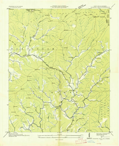 United States Geological Survey Mcdaniel Bald, NC-TN (1934, 24000-Scale) digital map