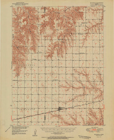 United States Geological Survey Mcdonald, KS (1951, 62500-Scale) digital map