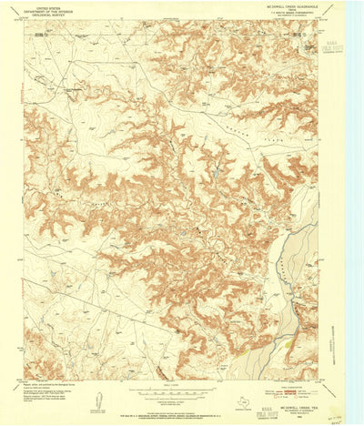 United States Geological Survey Mcdowell Creek, TX (1953, 24000-Scale) digital map
