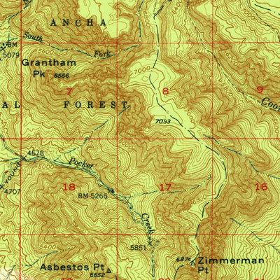 United States Geological Survey Mcfadden Peak, AZ (1950, 62500-Scale) digital map
